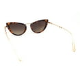 thumbnail image 4 of Retro Metal Bridge Plastic Cat Eye Gothic Luxury Fashion Sunglasses Tortoise - Brown, 4 of 4