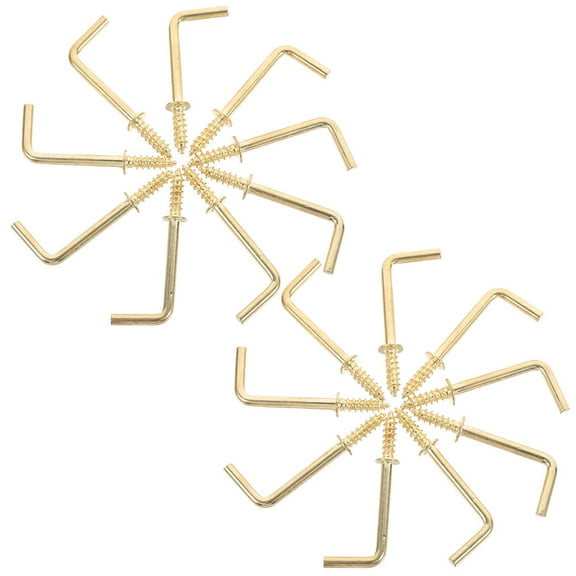 Hemoton 100pcs Multi-purpose L-shaped Screw Hook Right Angle Hanging L Hook Small Screw In Hook For Kitchen Bathroom And Bedroom
