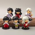 thumbnail image 1 of Juego de 6 unidades de muñecos Inuyasha, muñeco de juguete de dibujos animados Inuyasha Sesshoumaru Kagome, 11 Afortunado Sencillez, 1 of 2
