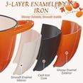 thumbnail image 6 of Ktaxon 5 Quart Pumpkin Enameled Cast Iron Dutch Oven with Upgraded Textured Handles, 500°F Oven Safe Pumpkin Pot w/ Potholder & Gloves, Halloween & Thanksgiving Gift, 6 of 12