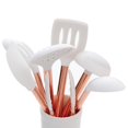 thumbnail image 3 of 7 Piece Set White Silicone and Copper Cooking Utensils for Modern Cooking and Serving, Stainless Steel Copper Serving Utensils, 3 of 3