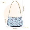 thumbnail image 3 of Purple Flower Floral on Blue Womens Chain Shoulder Bag Tote Handbag Clutch Hobo Purse with Zipper for Travel Casual, 3 of 7