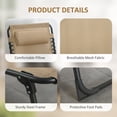 thumbnail image 4 of CoSoTower Chaise Longue Pliante d'Extérieur, Chaise Longue Inclinable avec Dossier Réglable et Oreiller Amovible, Beige, 4 of 7