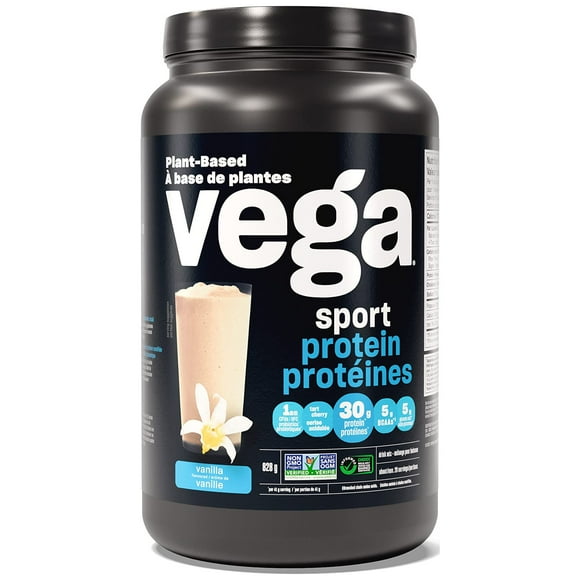 Vega Sport Protein Vegan Protein Powder, Vanilla (20 Servings) BCAAs, Amino Acid, Keto Friendly, Tart Cherry, Gluten Free, Non GMO Pea Prot