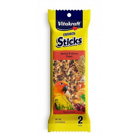 Vitakraft Crunch Sticks Apricot & Cherry Conure Treats 2 Count Pack of 3