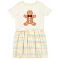 thumbnail image 3 of Inktastic Cute Gingerbread Man with Red Plaid Bowtie Girls Toddler Dress, 3 of 5