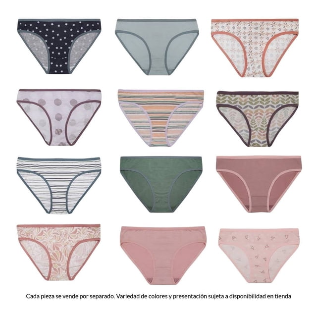 Bikini Secret Treasures para Mujer, Multicolor 1 Paquete con 7 Piezas Talla M