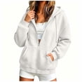 thumbnail image 2 of Trikvn Women's Quarter Zip Pullover Hoodie Textured Long Sleeve Sweatshirt Casual Drop Shoulder Hooded Tops with Kangaroo Pocket Fall Fashion Athletic Wear, 2 of 6