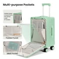 thumbnail image 3 of New York Xpress 20" Zipperless Carry-on Luggage, Hardside Aluminum Frame Suitcase with Spinner Wheels, TSA Approved, Light Green - LA266, 3 of 11