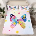 thumbnail image 2 of Homewish Kawaii Cartoon Butterfly Twin Sheet Sets, Rustic Blossoms Floral Twin Fitted Sheet, Modern Fashion Honeycomb Flat Sheet, Luxury Bedroom Decor, 3 Pieces, 2 of 7