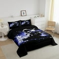 thumbnail image 3 of Erosebridal Cool Dirt Bike Bedding Full Comforter Set, Motorcycle Rider Down Comforter, Black Navy Blue Home Decor, Reversible 3pcs, 3 of 8
