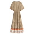 thumbnail image 2 of Vintage Fashion Women Flower Print V-neck Rayon Beach Bohemian Maxi Dress Ladies V Neck Tassel Summer Boho Dresses Robe, 2 of 6
