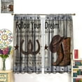 thumbnail image 3 of Retro Country Western Cowboy Cottage Farmhouse Curtains - Wooden Board Background Pattern for Living Room, Bedroom, Kitchen - Blackout Noise Reduction - 42x54 Inch 2 Panels, 3 of 6