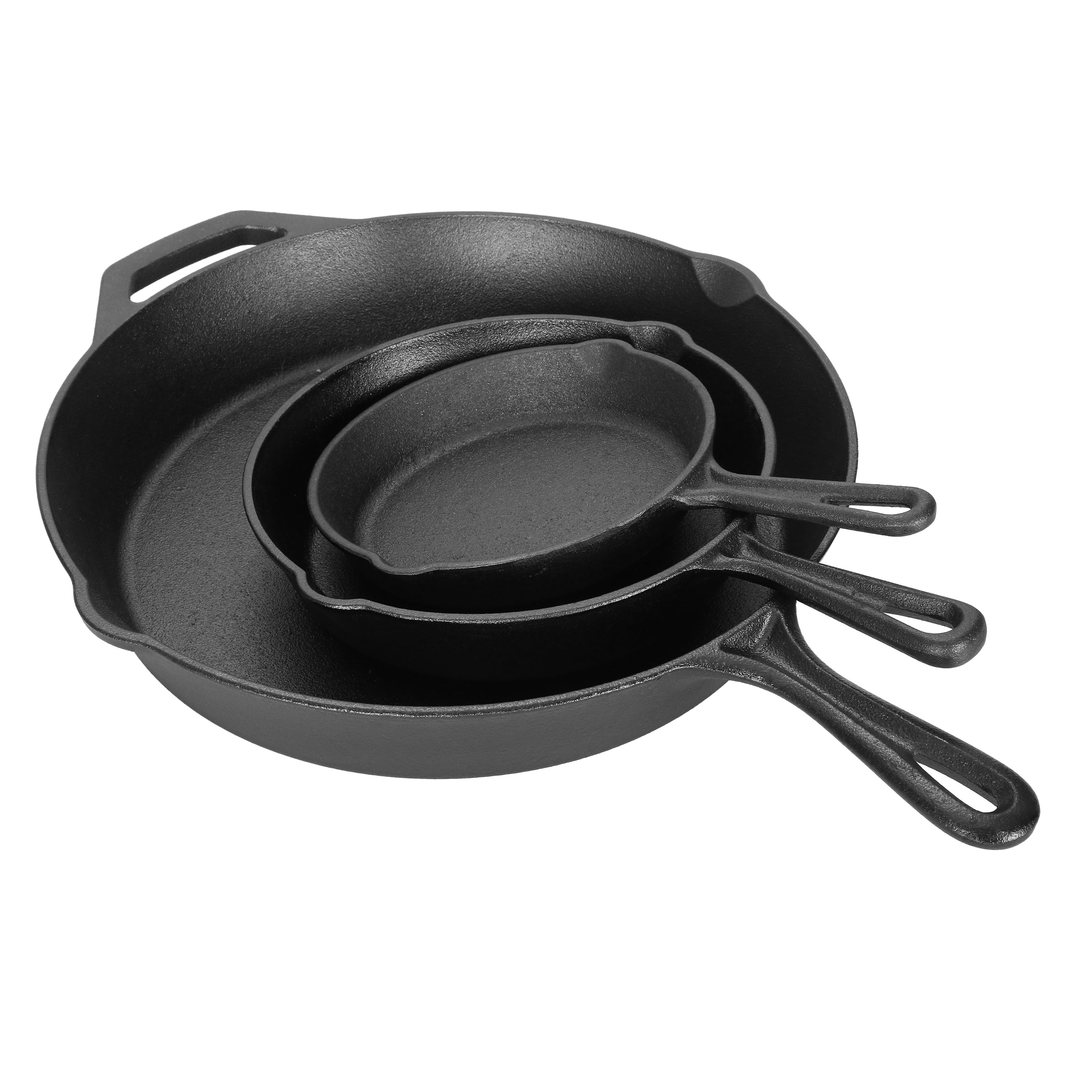 Ozark Trail 4-piece Cast Iron Skillet Set with Handles and Griddle,  Pre-seasoned, 6, 10.5, 11 - AliExpress