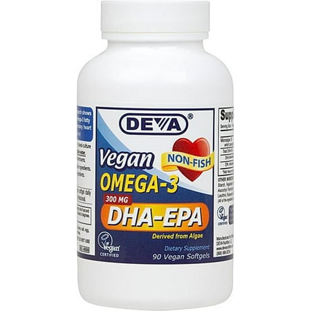 Deva Vegan Vitamins Omega 3 DHA EPA - 90 softgels - Walmart.com