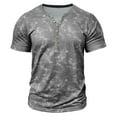 thumbnail image 4 of Hvot&aat Men's Retro Casual Short Sleeved Shirt Button Up Shirt Distressed Henley Shirts Slim Fit Blouses, 4 of 5
