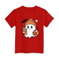 thumbnail image 5 of Jkety T Shirts for Girls Toddler Boys Girls Halloween Shirts Pumpkin T Shirt Kids Short Sleeve Cute Graphic Tee Tops(Red,3-4 Years), 5 of 5