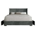 thumbnail image 3 of Home Design Rochester Full Upholstered Storage Platform Bed Frame with Wingback Headboard and Four Under-Drawers, Gray, Easy Assembly, 3 of 6