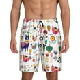 thumbnail image 2 of Picia Alpaca Flower Pajama Shorts for Men, Men's Pajama Bottoms, Sleepwear,Short Pajama Pants-XX-Large, 2 of 9