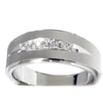 thumbnail image 3 of Pompeii Mens 1/6ct Textured Wedding Anniversary White Gold Ring (G/H,SI), 3 of 3