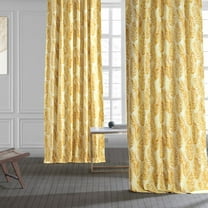 Kupala Eternal Gold Printed Cotton Curtain (1 Panel), Kupala Eternal Gold, 50W X 108L