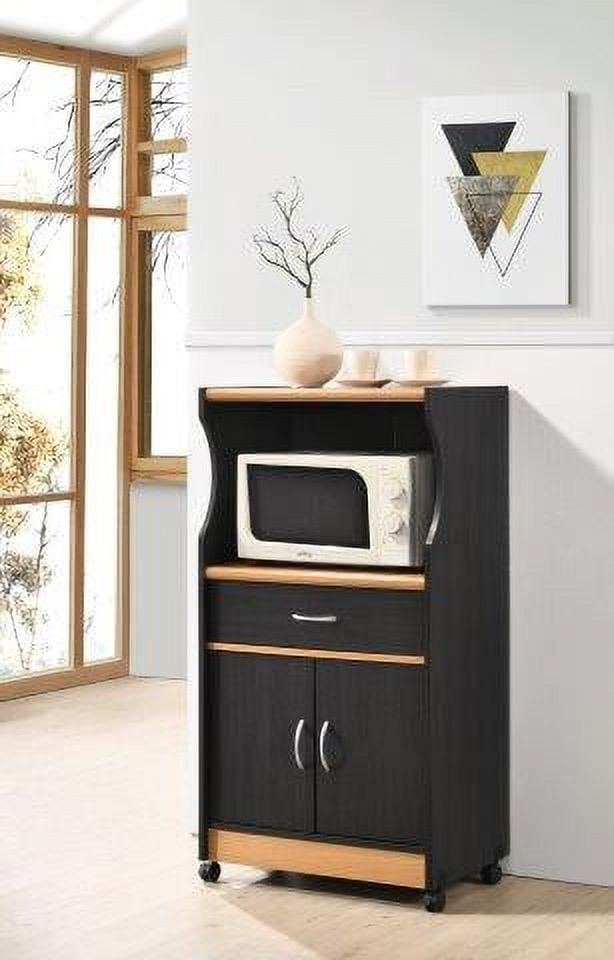 Black microwave cart deals