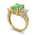 thumbnail image 2 of Three-Stone Engagement Ring for Women - 4.27ct Simulated Green Diamond in 14K Yellow Gold Promise Ring, 2 of 8