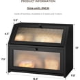 thumbnail image 6 of Bread Box for Kitchen Countertop Bin Double Layer Bread Box Storage Container Extra Large Capacity Farmhouse with Diamond Pattern Windows (Black, Large), 6 of 13