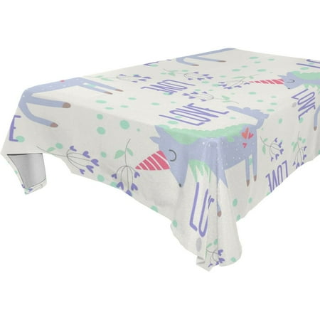 

POPCreation Love Horse Tablecloths Leaves Table Top Decoration 52x70 inches