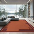 thumbnail image 2 of ODIKA 8'x10' Washable Area Rug Durable, Non-Slip Rust and Burgundy Art Design Geometric Corners with Bold Accents for Living Room, Under Sectional, Family, 2 of 7