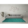 thumbnail image 3 of Ahgly Company Indoor Round Abstract Turquoise Blue Contemporary Area Rugs, 7' Round, 3 of 4