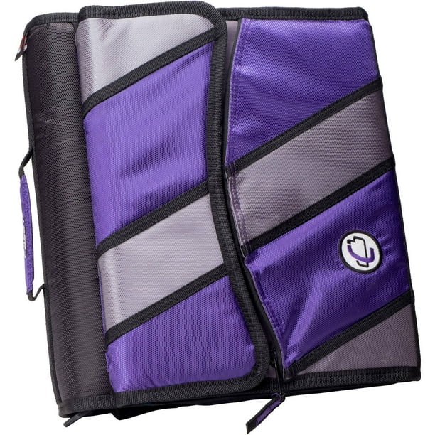 Case it 2 inch zipper binder, removable tab file, purple