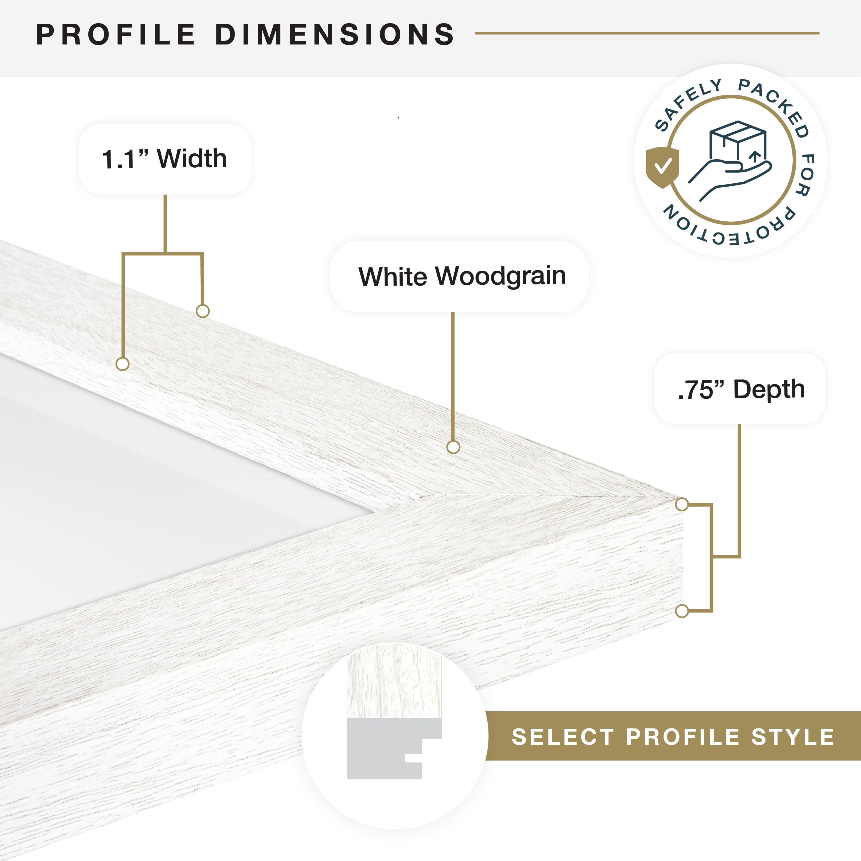 MCS Studio Gallery 18x24 Poster Frame White Woodgrain Engineered Wood, Vertical & Horizontal Wall Hanging Large Picture Frame for Photos, Posters & Art Prints (1-Pack)