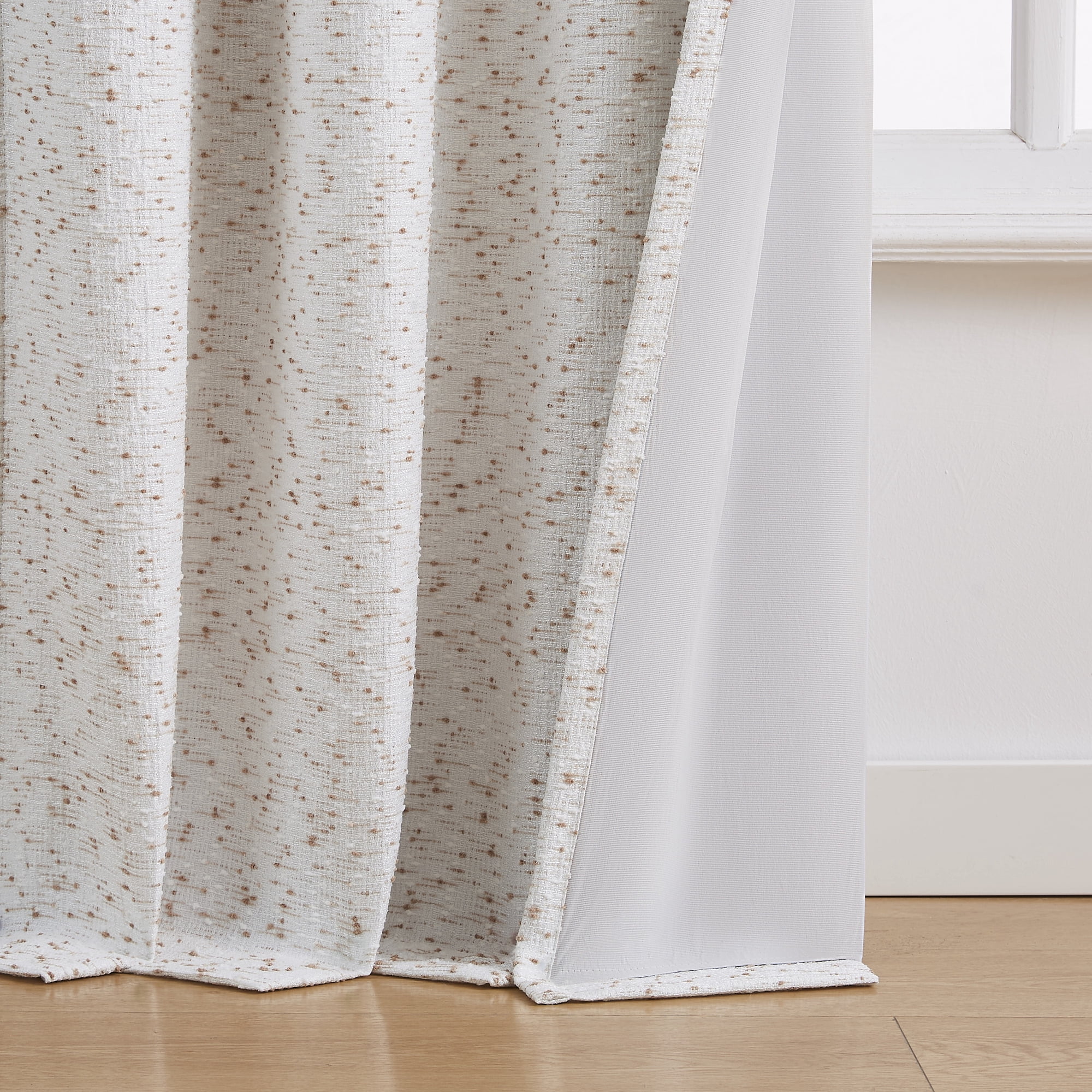 SAN MARCO SUNSHIELD ATELIER Blackout Curtains for Living Spaces, Single Curtain Grommet, 50” x 95”, Linen