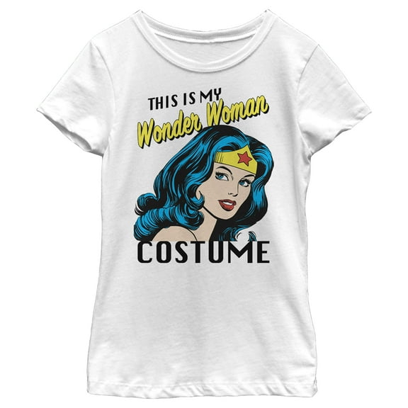 Girl's Wonder Woman This is my Wonder Woman Costume Graphic Tee White X Small