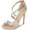 Nude, variant on Amore Rhinestone Embellished Open Toe Prom Formal Dress Sandals (Silver, 10)