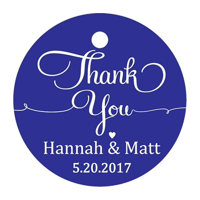 100 Pcs Papier Cadeau Rond Personnalisé Merci à Suspendre Tags Cadeaux de Mariage Personnalisés Tags