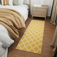 thumbnail image 4 of Ottomanson Trellis Bathroom Runner Rug 20" x 59" - Non Slip Low Pile Carpet, Yellow, 4 of 13