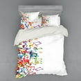 thumbnail image 2 of Ambesonne Music Bedding Set 3 Pcs, Rhthm Tempo Melody, Twin, Multicolor White, 2 of 3