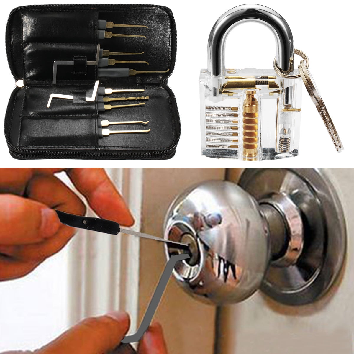 24Pcs Unlocking Lock Pick Set Key Extractor Tool Transparent Practice Padlocks Walmart Canada