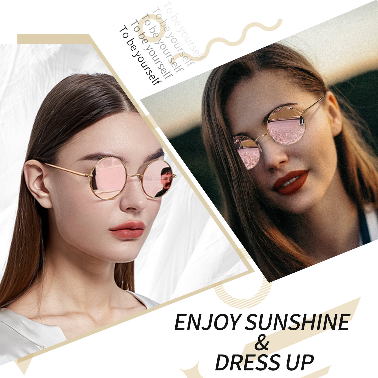 Powder Farrah Gold Round Sunglasses – Daisy Mae Boutique
