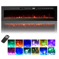 JoanKaren 60" Electric Fireplace,Ultra Thin Wall Mounted Recessed Heater,Touch & Remote Control,750/1500w,12 Flame Colors,Adjustable Brightness&Timer&Low-Noise Design