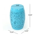 thumbnail image 3 of Apollos Indoor 12" Lace Cut Iron Side Table, Blue, 3 of 4