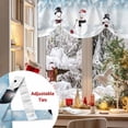 thumbnail image 5 of Christmas Winter Snowman Tie Up Valances Curtain, Shovel Snow Xmas Gradient Blue Adjustable Rod Pocket Short Window Treatment Tie Up Curtains Valances for Kitchen Living Room Bathroom 60x18 In, 5 of 9