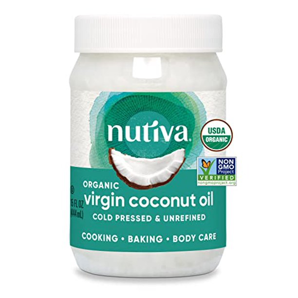 Nutiva Organic Coconut Oil 15 fl oz, ColdPressed, Fresh Flavor for