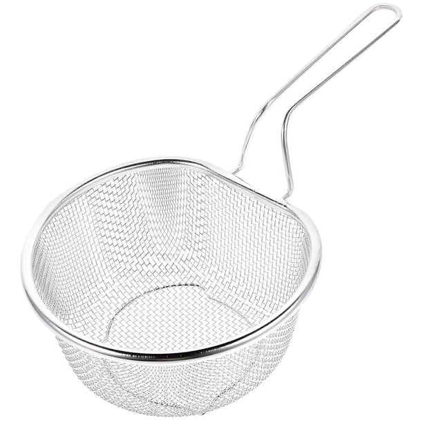 Deep Fry Basket Kitchen Stainless Steel Fry Basket with Handle Oil Filter Basket (18cm)