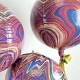thumbnail image 3 of BalsaCircle 3 Purple Round 4D Orbz 13" Marble Mylar Foil Plain Balloons Wedding Decorations, 3 of 8