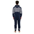 thumbnail image 3 of Men One Piece Non Footed Printed Pajamas, Adult Sleepwear with Hood Unisex Playsuit, 3 of 6