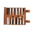 thumbnail image 1 of SHAR Jeu de Société Backgammon Enroulable Ensemble d'Échecs en Microfibre Portable (Marron), 1 of 5