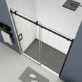 thumbnail image 2 of JimsMaison 46" to 48-3/8" W x 74" H Semi-Frameless Shower Door with 5/16'' (8mm) Tempered Glass, Matte Black, 2 of 12